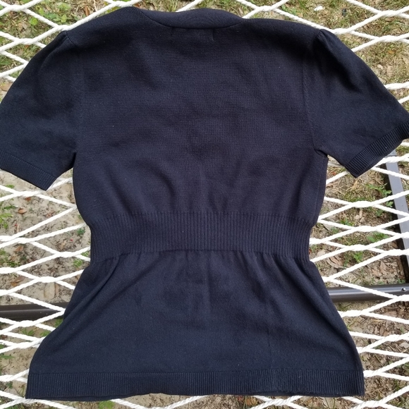 Michael Kors Black Short Sleeve Cardigan Sweater - Picture 2 of 6